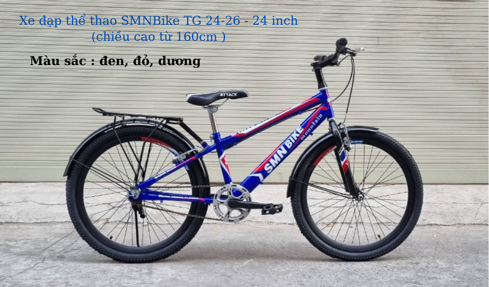 Xe đạp leo núi SMNBike TG 24-26 - 24 inch ( cao 145-167cm ) - Hàng chính hãng