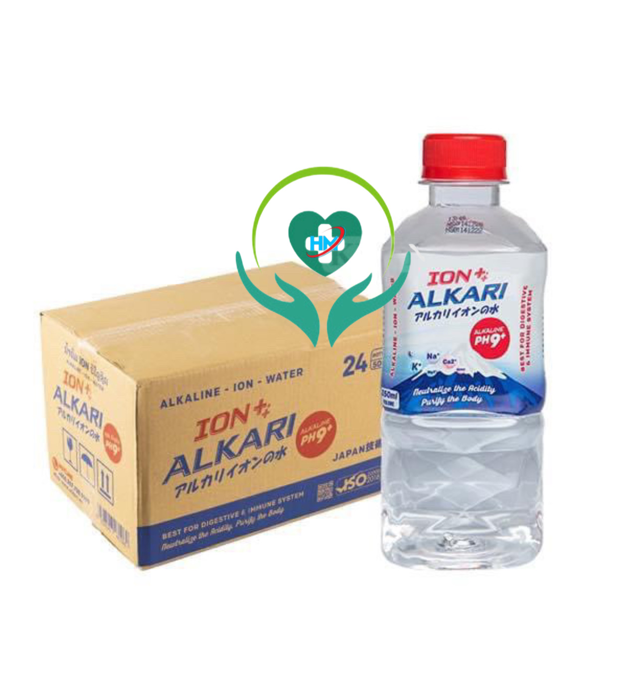 Thùng 24 chai x 350ml Nước uống ION KIỀM PH9+ Alkari , thùng 24 chai , Giúp tăng cường đề kháng, làm chậm lão hóa