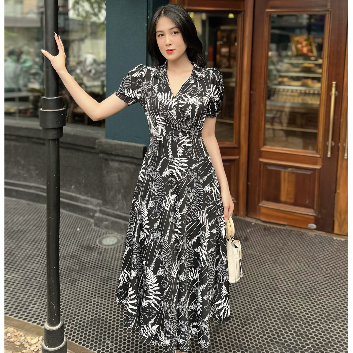 Đầm xòe cổ đantol sang chảnh D101 - Lady Fashion - Khánh Linh Style