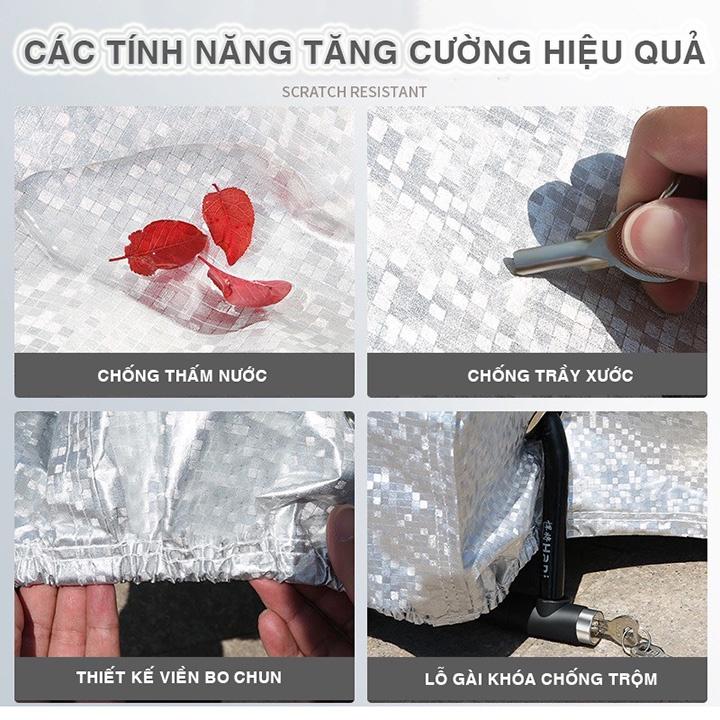 Bạt phủ trùm xe máy che mưa che nắng chống nước chống nóng ngày hè loại cao cấp có phản quang cảnh báo siêu bền Verygood