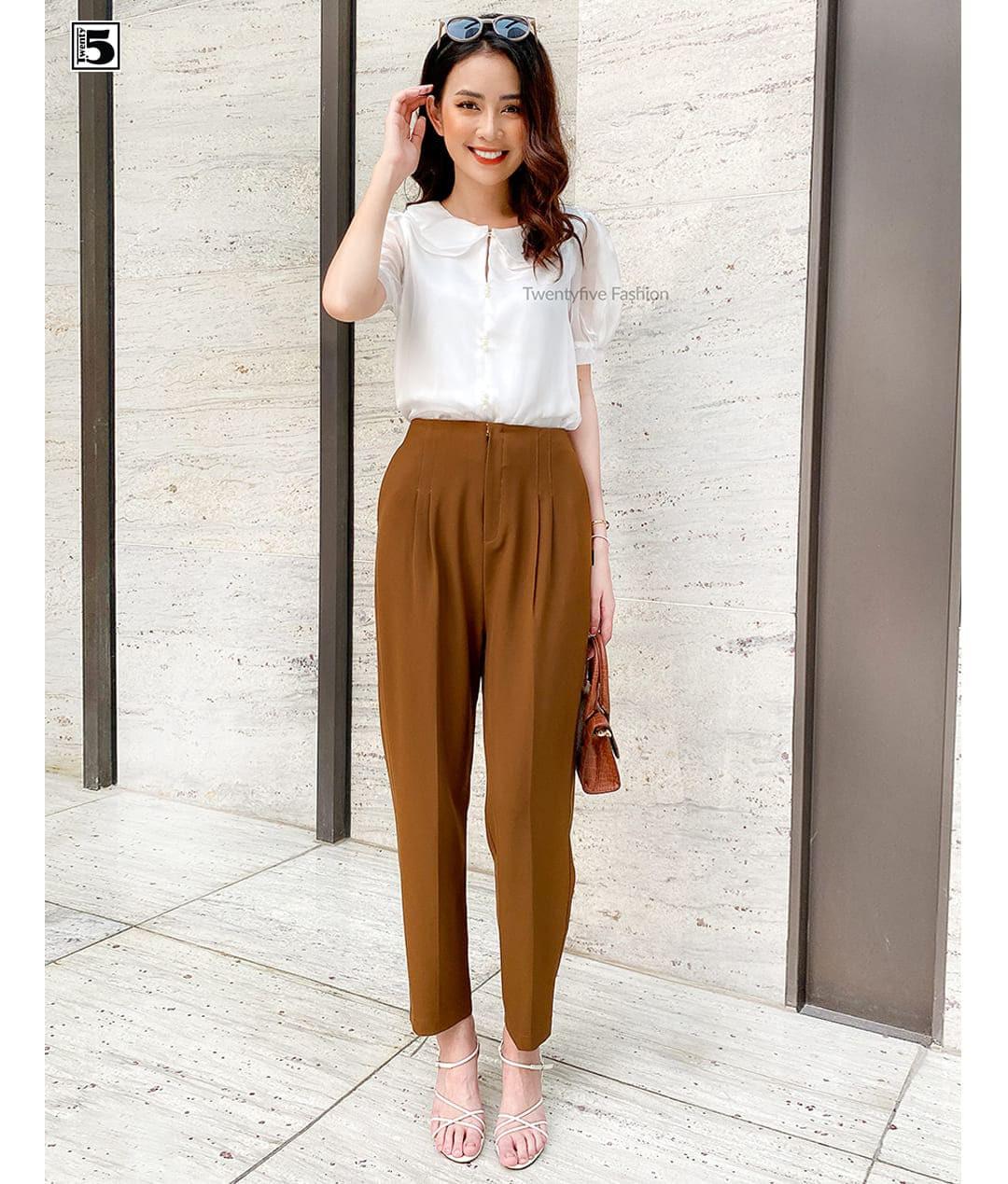 Quần baggy nữ công sở, khóa moi Twentyfive T614