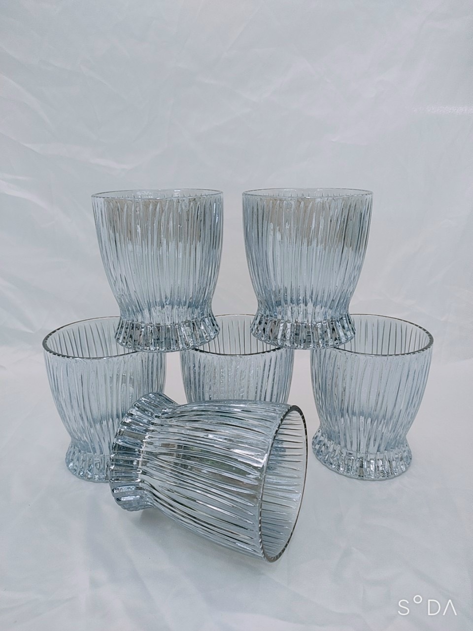 Bộ 6 ly thủy tinh uống nước cao cấp vân tăm - VD52