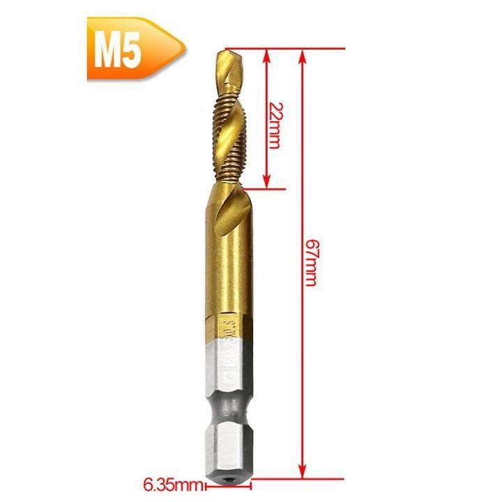 MŨI KHOAN & TARO 2 IN 1 - BỘ 6 CÂY M3-M10 - TN655