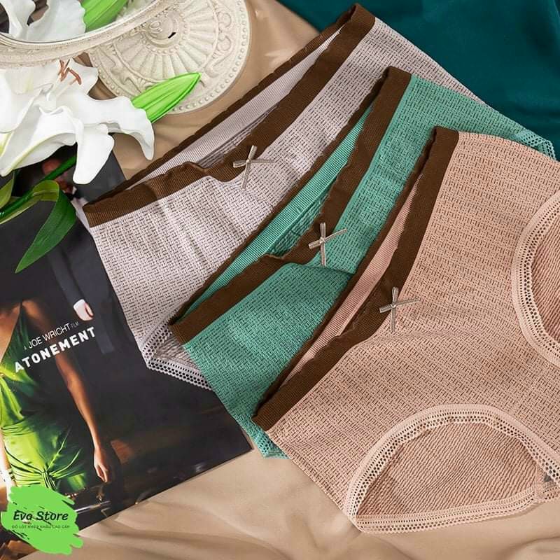 Quần lót nữ cotton cao cấp kháng khuẩn dệt kim phối nơ mềm mại co giãn thoáng mát Q15