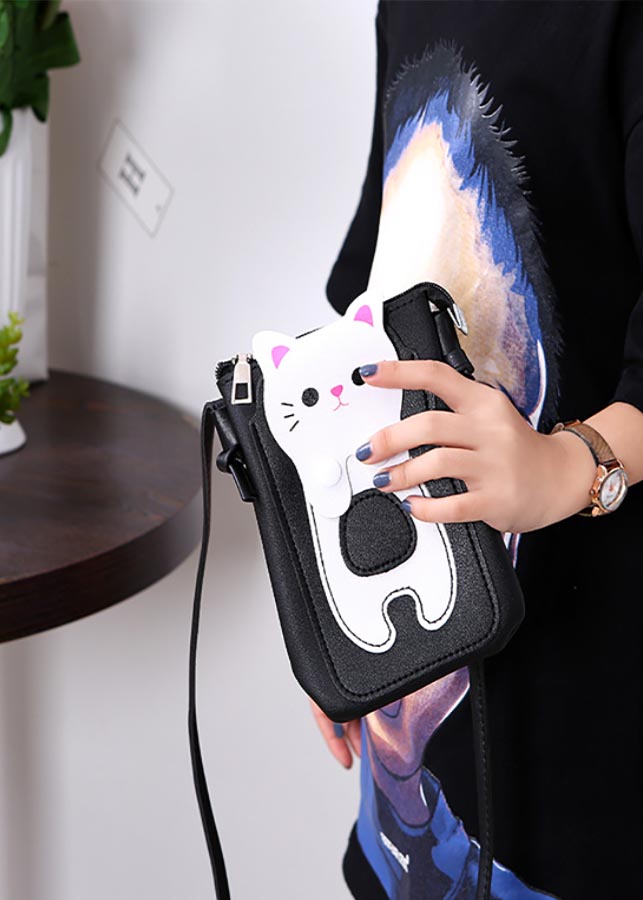 Túi đựng điện thoại - túi đeo chéo mini bag hình chú mèo đáng yêu