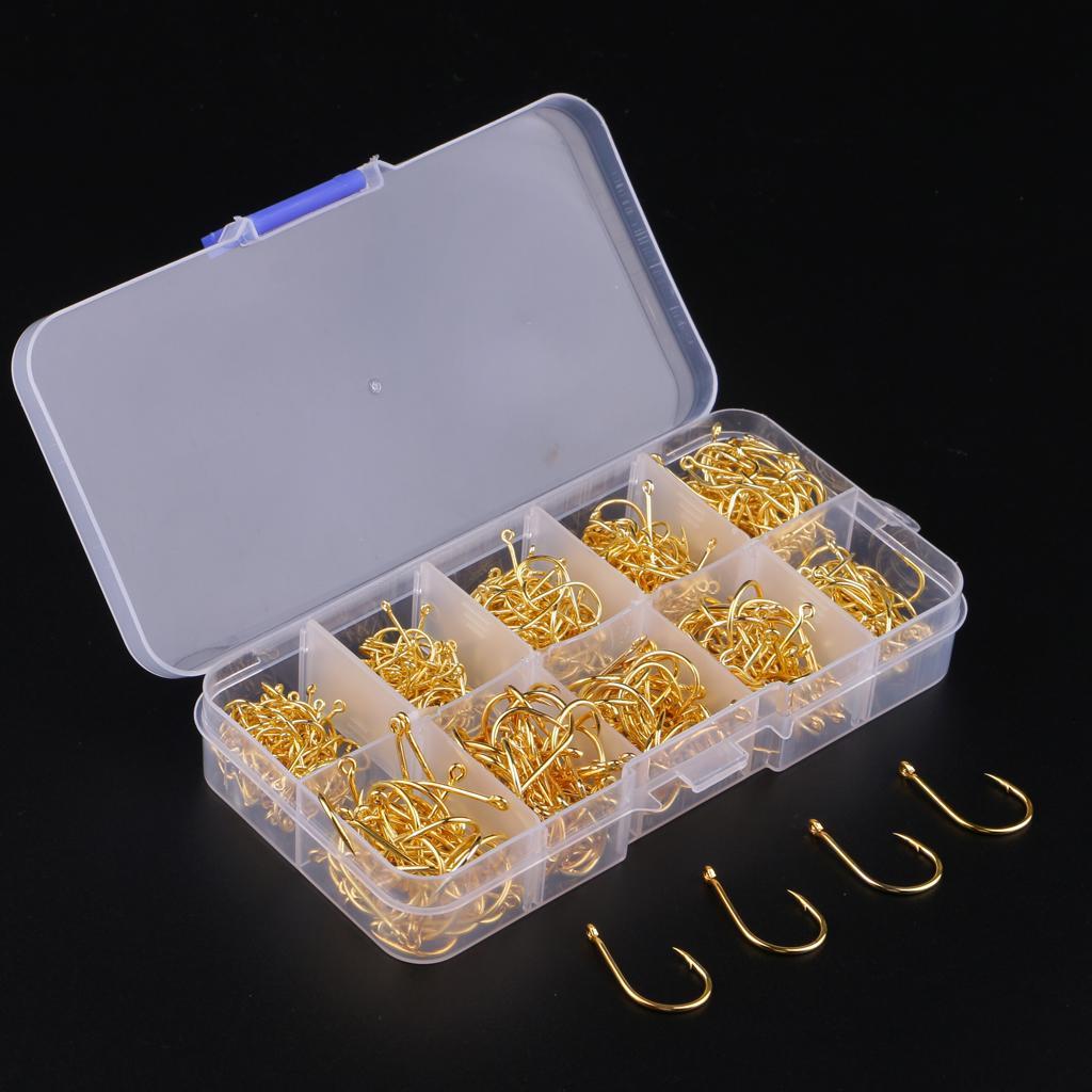 500pcs High Carbon Steel Fishing Hooks Offset Hook Barbed Fishing Hooks