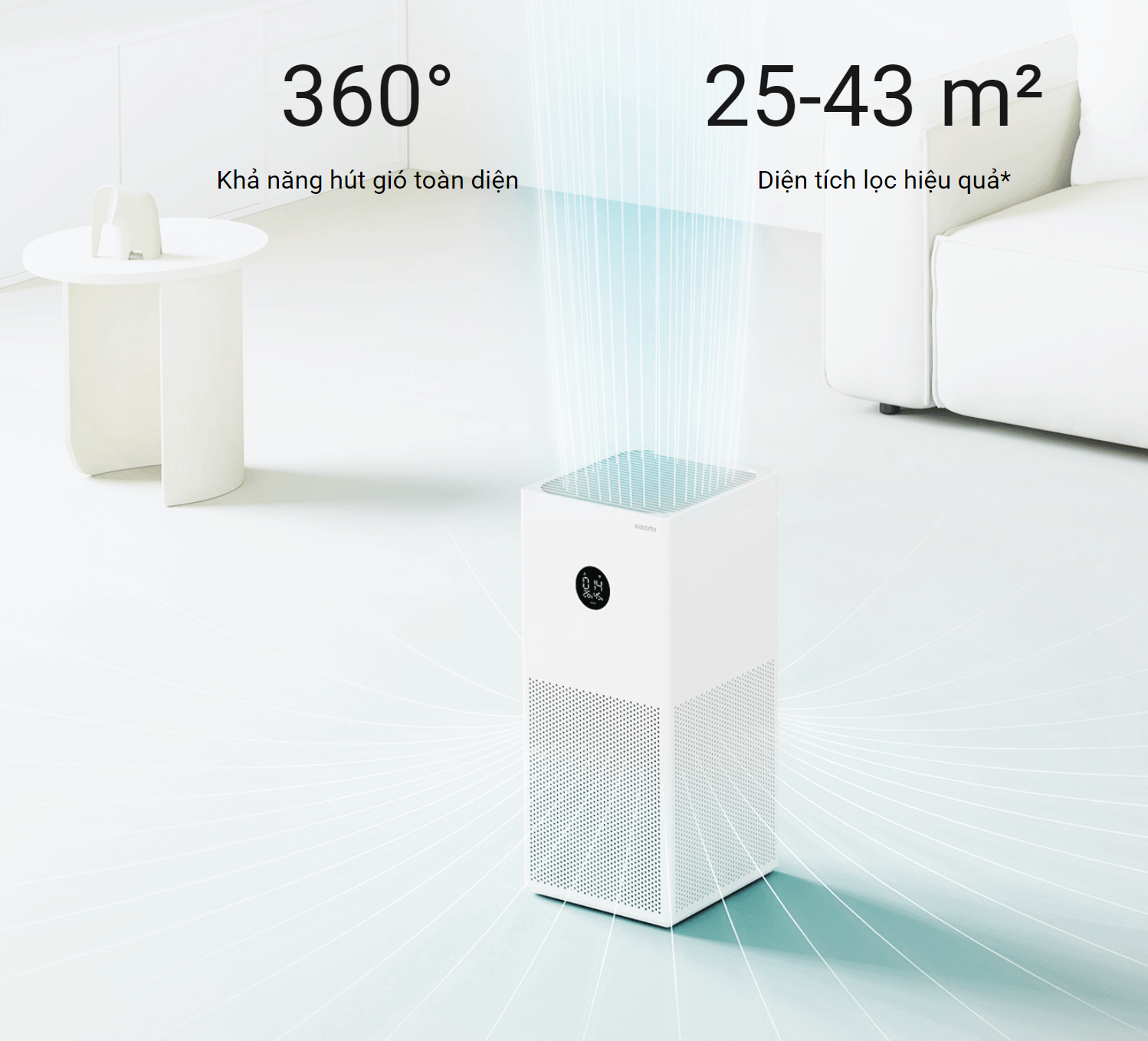 Máy Lọc Không Khí XIAOMI Air Purifier 4 Lite - Bản Quốc Tế Lọc Bụi Mịn Kết Nối App, Phù Hợp Không Gian 45 m2 - Hàng Chính Hãng