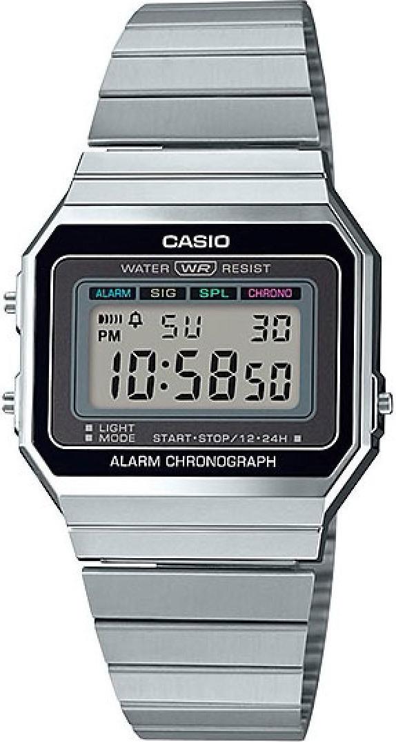 Đồng Hồ Casio A700W-1A Điện Tử Cổ Điển - Dây Kim Loại - Mặt Vuông Cá Tính