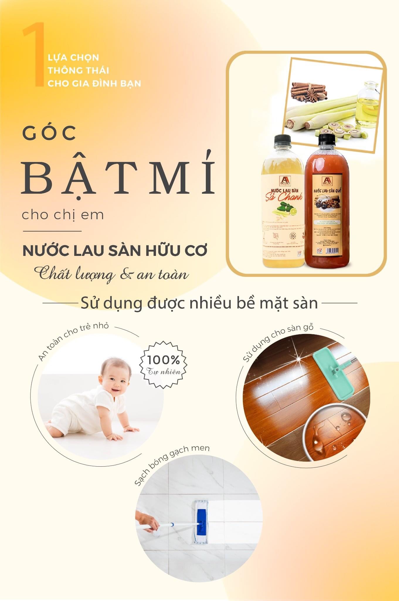 [Sản phẩm hữu cơ] Nước lau sàn hương Quế (đậm đặc)