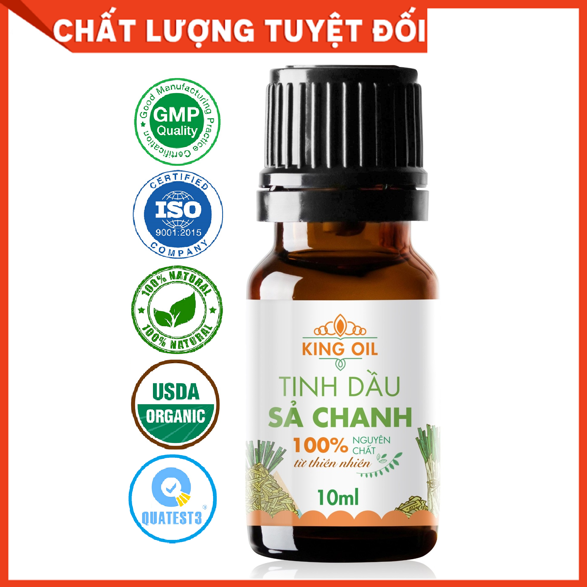 Tinh dầu Tràm Huế 10ml xuất khẩu thị trường Mỹ, nguyên chất từ thiên nhiên, An Toàn Cho Bé, Xông Phòng, Khử Mùi, Kháng Khuẩn, Đuổi Muỗi, Giải Cảm - KingOil