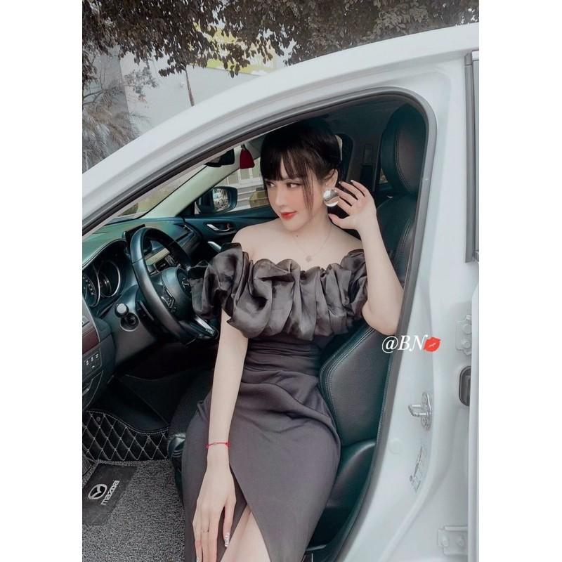 Đầm body cúp ngực phối voan tơ có mút ngực cực sang chảnh kèm hình thật