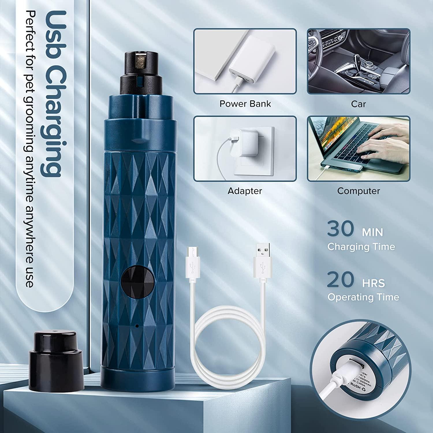 Máy mài móng tay không dây 2 tốc độ với tông đơ cắt móng tay thú cưng có thể sạc lại USB