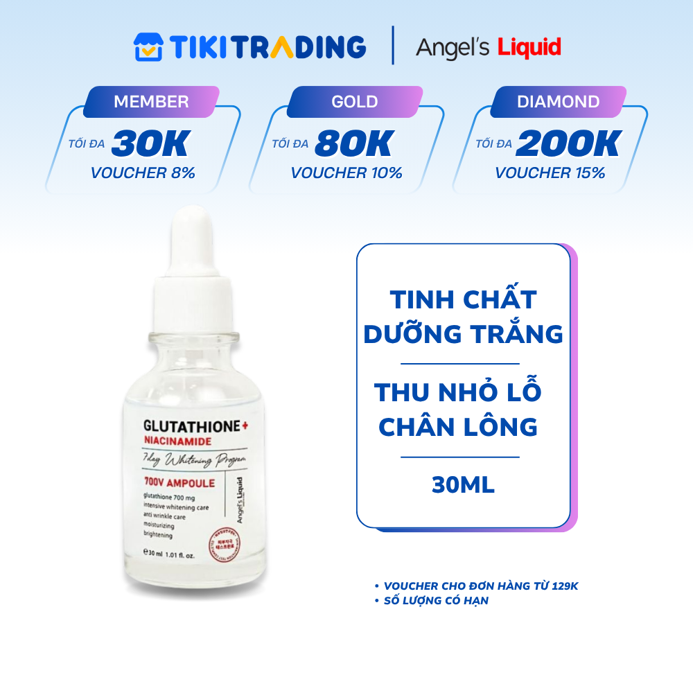 Tinh Chất Truyền Trắng Angel's Liquid Glutathione + Niacinamide 700 V-Ampoule 30ml