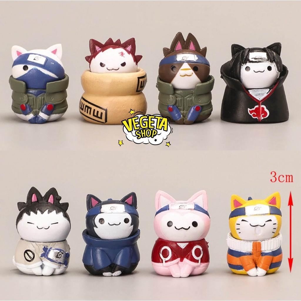 Mô hình Naruto - Mô hình Mèo Tsum Tsum Cosplay Naruto Sasuke Sakura Kakashi Gaara Iruka Shikamaru Itachi chibi dễ thương