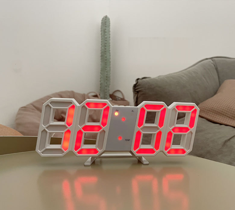 Đồng hồ đèn led để bàn có đo nhiệt độ - Đen