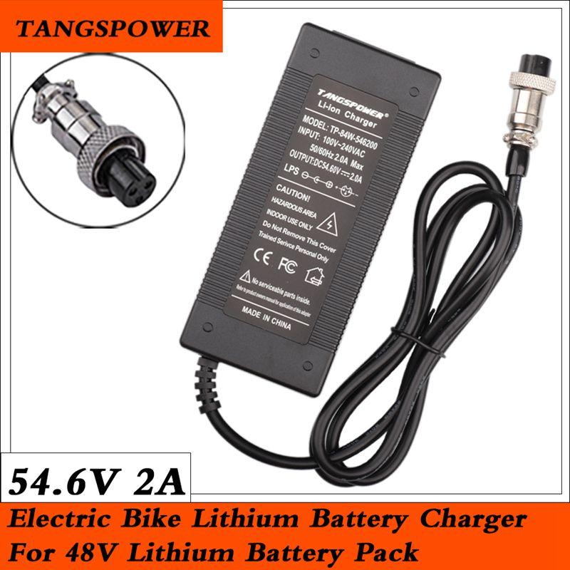 Bộ Sạc Pin TANGSPOWER 54.6V 2A Cho Bộ Sạc 13Series 48V 2A Kugoo M4 Pro Bộ Sạc Pin Lithium Cho Xe Đạp Điện với Ổ Cắm GX16 Tiêu Chuẩn: Hàn Quốc