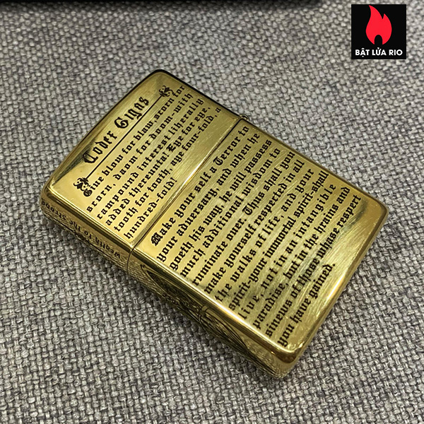 Bật Lửa Zippo Brass 254B Khắc Thanh Kiếm Và Đầu Lâu 5 Mặt – Zippo 254B.Tkdl