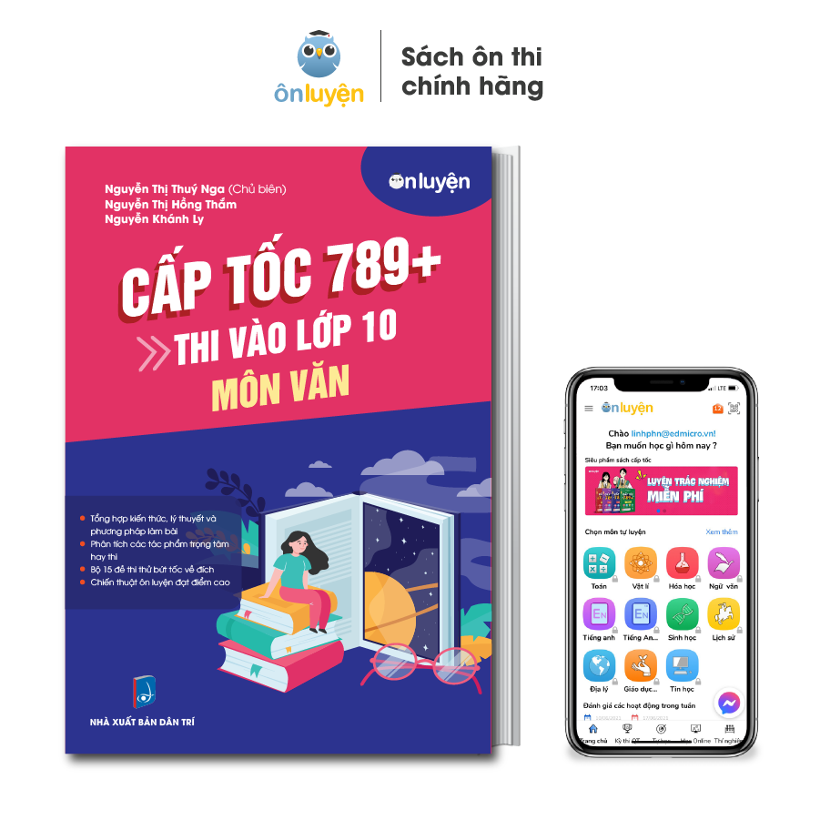 Sách thi vào 10 - Combo 3 cuốn Cấp tốc 789+ môn Toán, Văn, Anh