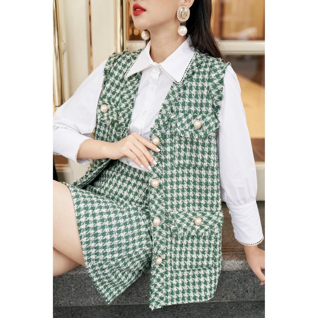 LIIN - Áo nữ sơmi thô cổ cách điệu