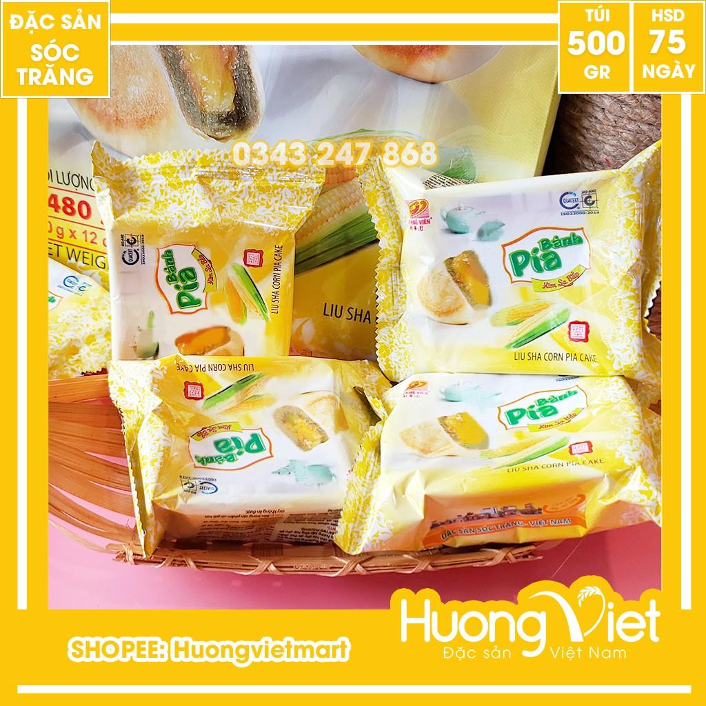 Bánh pía kim sa BẮP tan chảy 480g, bánh pía kim sa chay không trứng muối
