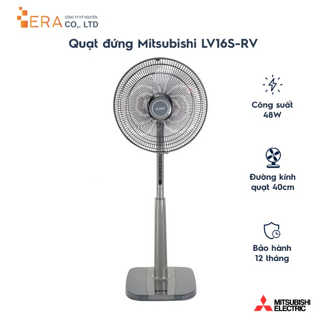 Quạt Đứng Mitsubishi LV16S-RA CY-GY (47W) - Xám Đậm - Hàng Chính Hãng