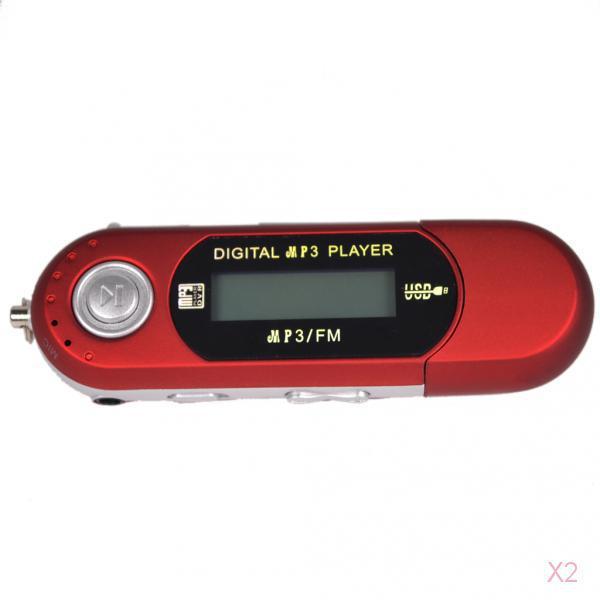 2pcs 4GB USB MP4 MP3 Music Video Recording FM Radio eBook Red