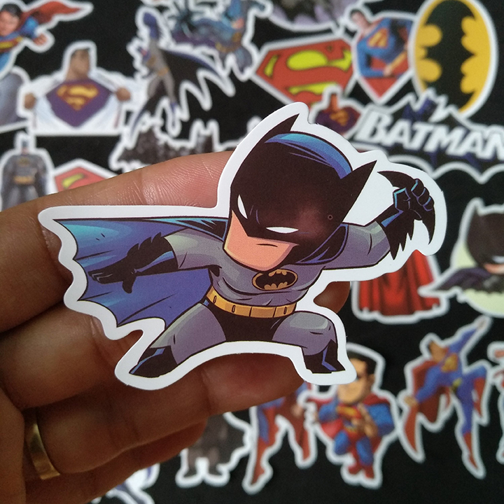 Bộ Sticker dán cao cấp chủ đề BATMAN - SUPERMAN - Dùng dán Xe, dán mũ bảo hiểm, dán Laptop