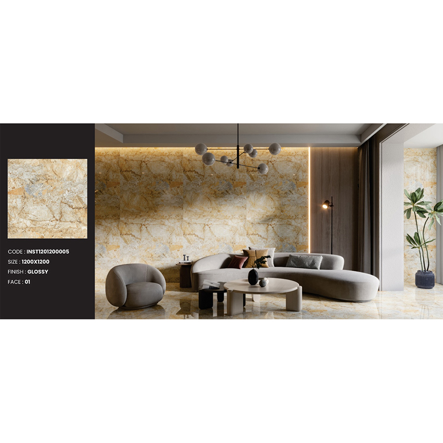 Gạch men lát nền LUSTRA INSPA1201200005 gạch granite vân đá tự nhiên, độ dày 9.4mm, gạch 1 face, kích thước 1200mmx1200mm, thùng 2 viên - Hàng chính hãng