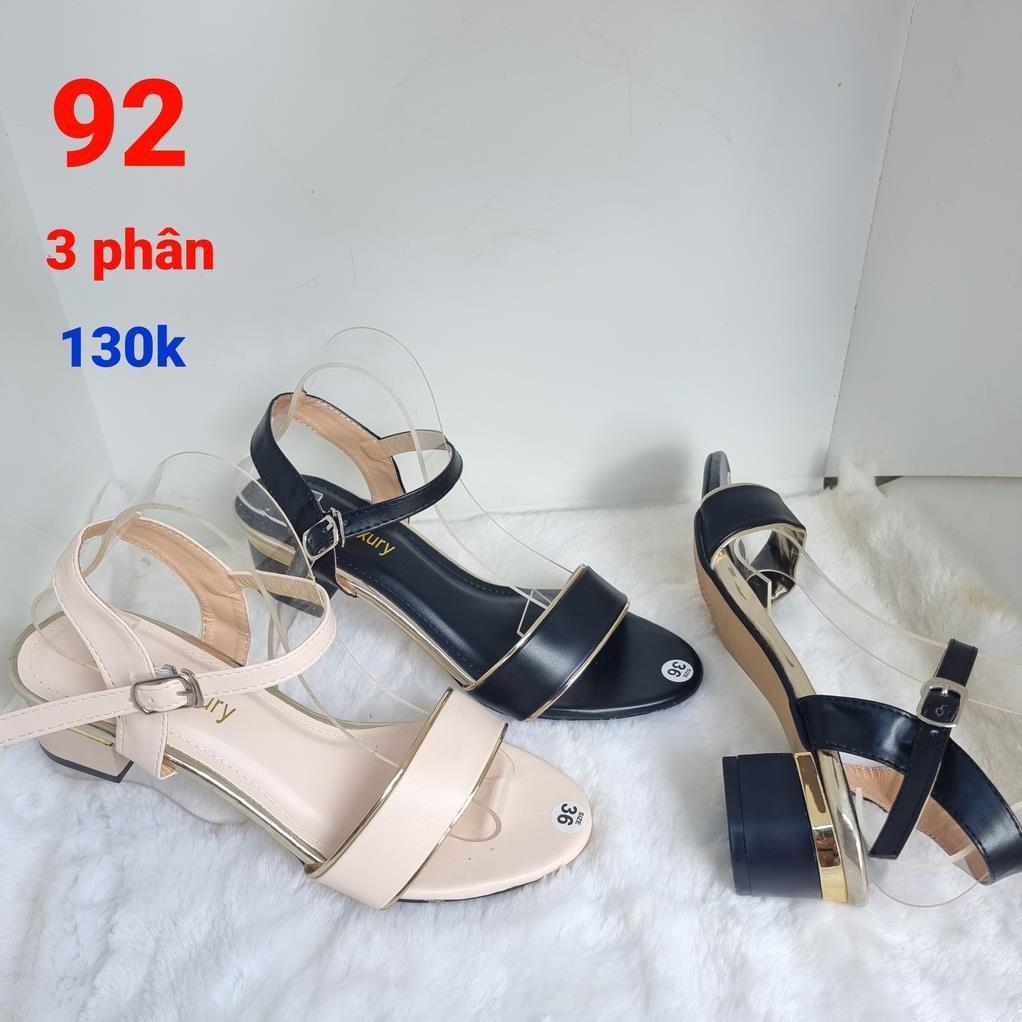 Giày Sandal Cao Gót Quai Hậu Nữ 3 Phân Chất Liệu Da - MS 092