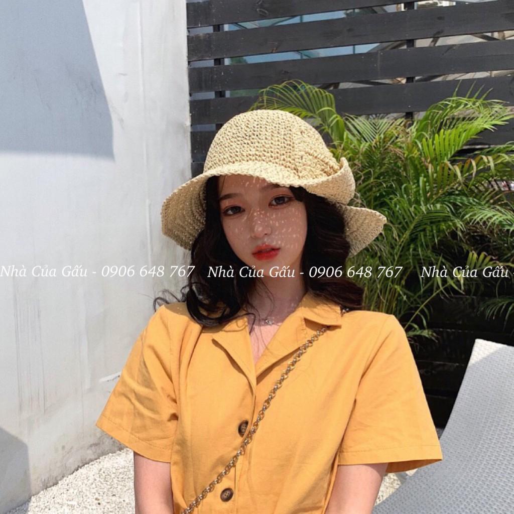 Nón cói đính nơ bảng bự