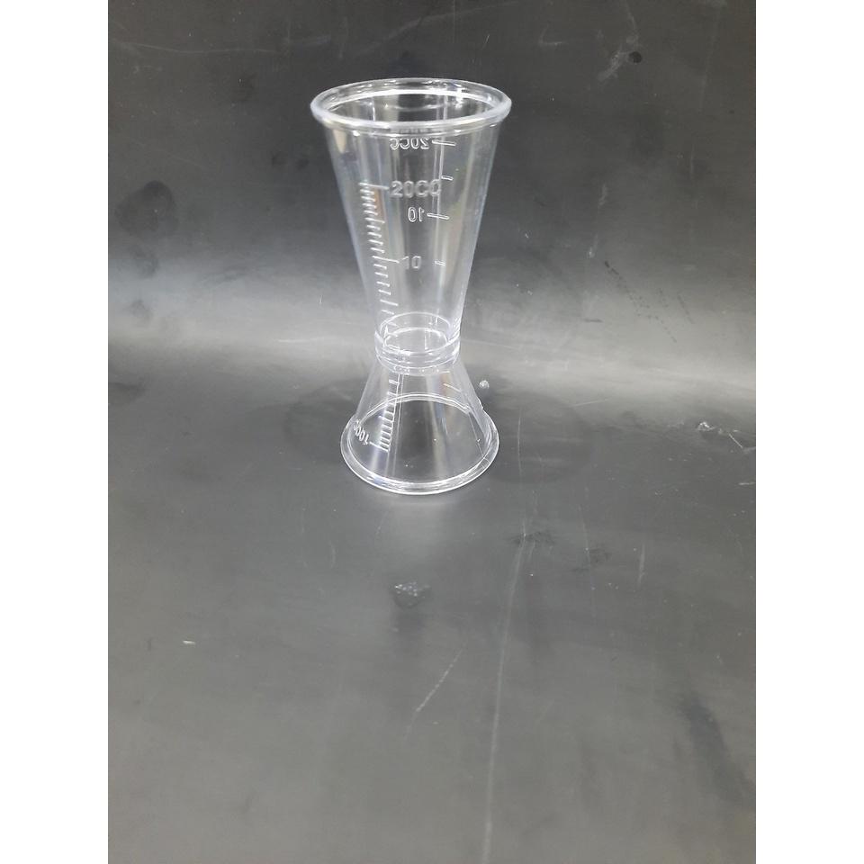 Ly đong 2 đầu nhựa có vạch chia 20cc, 10cc