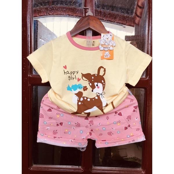 Bộ cộc tay xuất Hàn size nhỡ cho bé gái 15-23kg