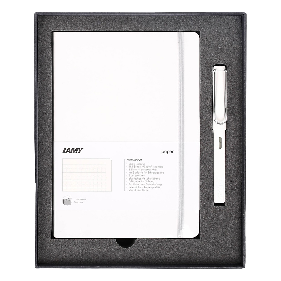 Lamy Notebook A5 Softcover White + Lamy Safari White - GSNSa0031