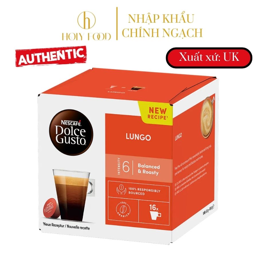 Cà phê viên nén vị Lungo 16 viên dành cho máy Dolce Gusto Hàng chính hãng Anh