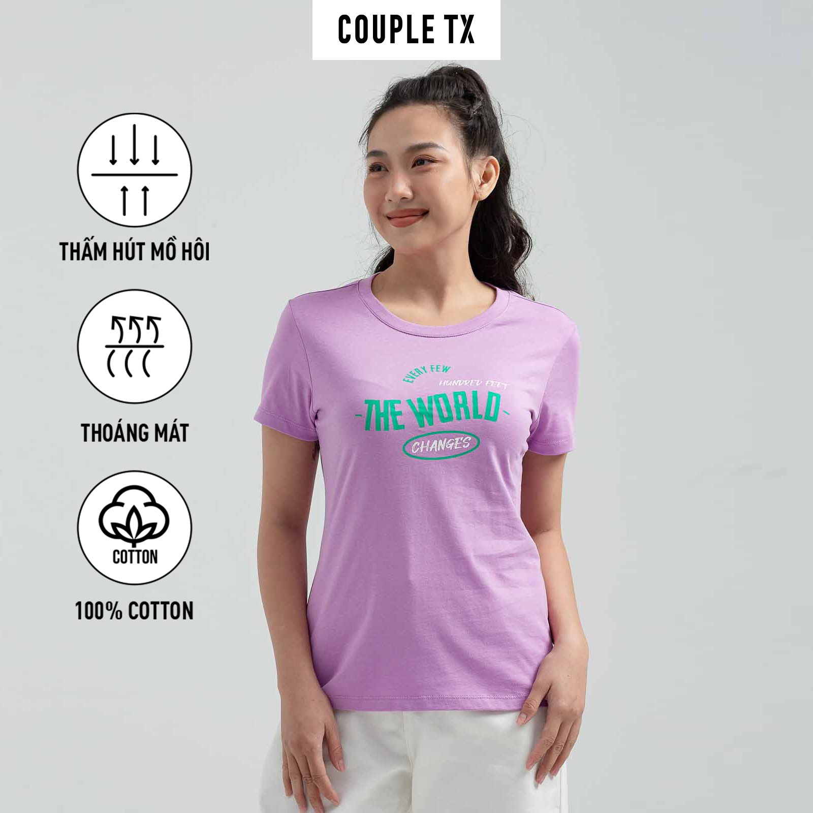 COUPLE TX - Áo Thun Nữ Slim In The World WTS 2205