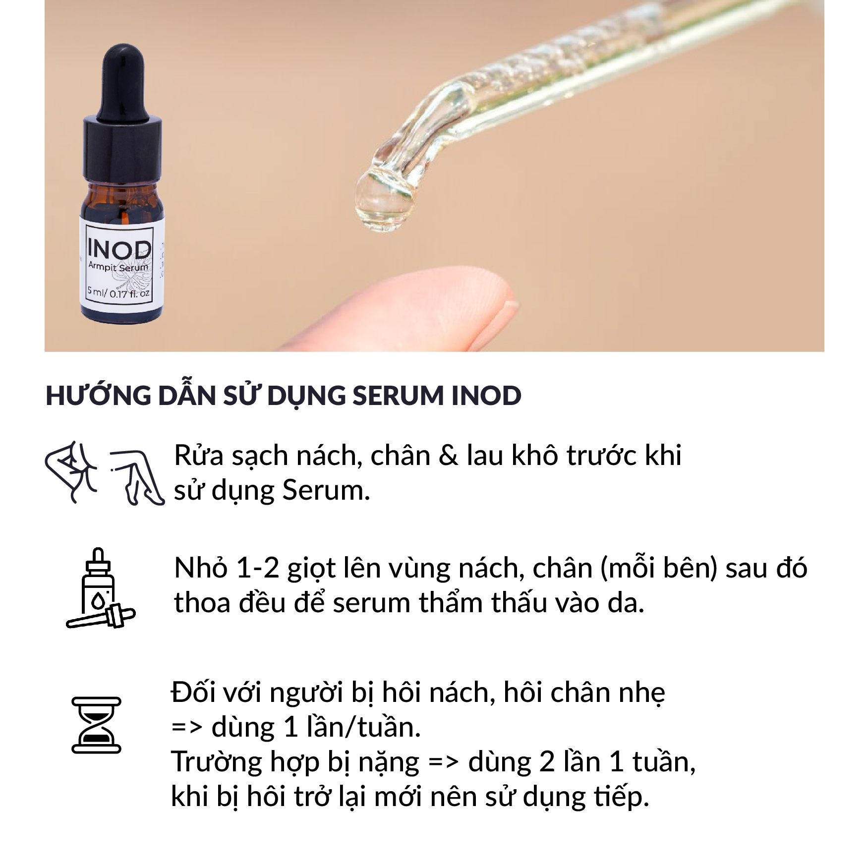 Serum khử mùi hôi nách, hôi chân INOD Huyền Phi 5ml