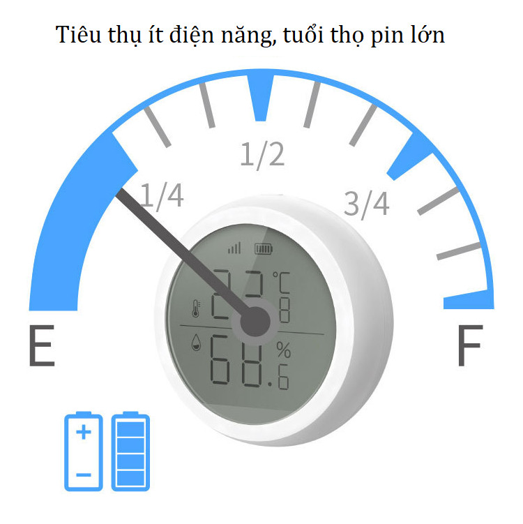 Đồng hồ cảm biến nhiệt độ, độ ẩm thông minh qua điện thoại độ chính xác cao (Tặng đèn led mini cắm cổng USB- Màu ngẫu nhiên)