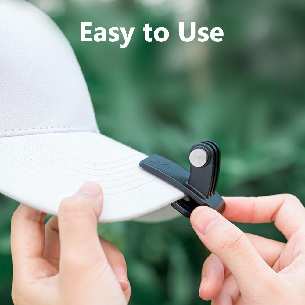 TELESIN Action Camera Cap Clip Baseball Hat Clamp Mount Holder Compatible with DJI OSMO Pocket GoPro Hero 8/7/6/5 SJCAM