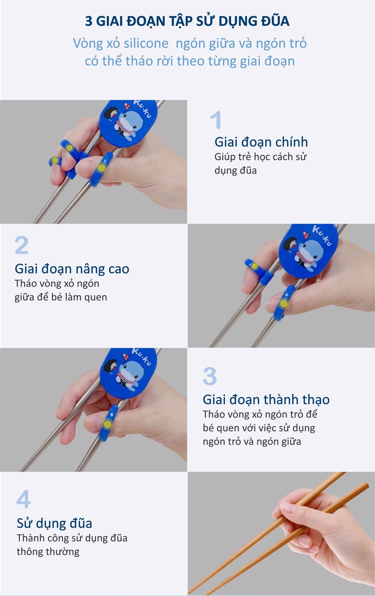 ĐŨA XỎ NGÓN CHO BÉ TẬP ĂN DẶM KUKU KU3039 - 2 YEARS UP
