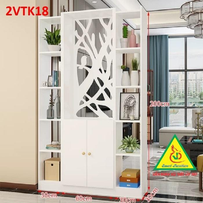 Tủ kệ trang trí kiêm vách ngăn phòng khách , nhà bếp 2VTK18- Nội thất lắp ráp Viendong Adv