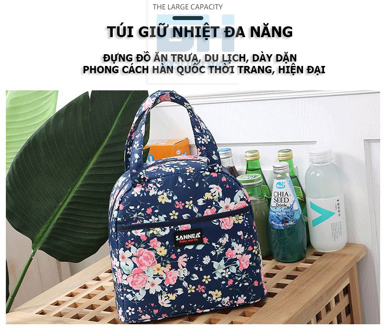 SANNEA - CAO CẤP - Túi đựng cơm giữ nhiệt, túi đựng bình sữa, dã ngoại - Vải Oxford D600 chống nước TH75
