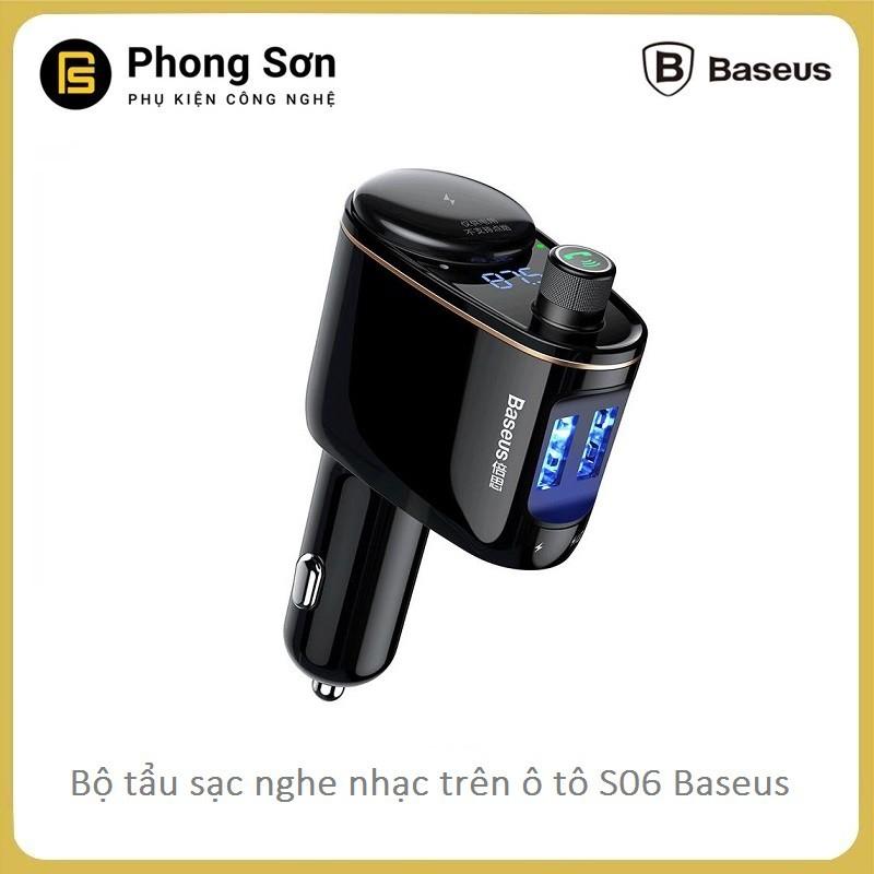 Bộ tẩu sạc nghe nhạc trên xe hơi Baseus S06 Locomotive Bluetooth MP3 Vehicle Charger - Hàng Chính Hãng