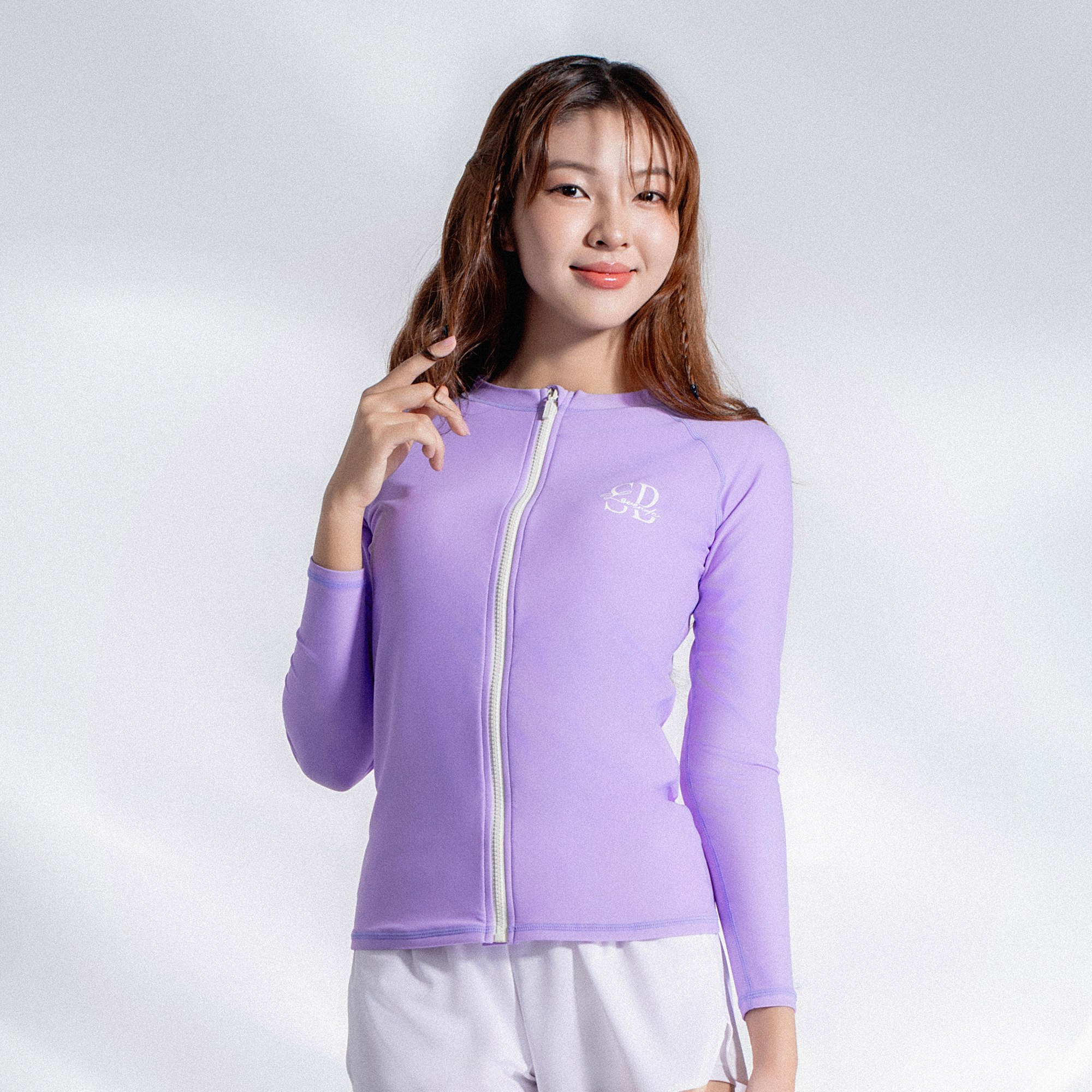 Lavender Eser Áo bơi tay dài khoá kéo SOBIE