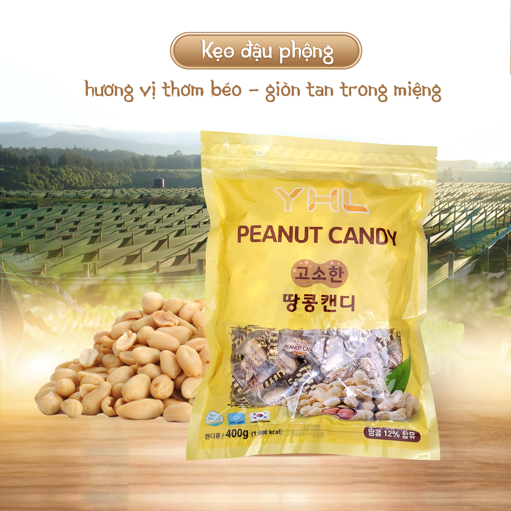 Kẹo đậu phộng hiệu YHL 400g Hàn Quốc