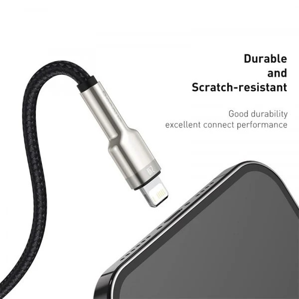 Cáp sạc và truyền dữ liệu tốc độ cao Baseus Cafule Series Metal Data Cable USB to IPhone - Hàng Chính Hãng