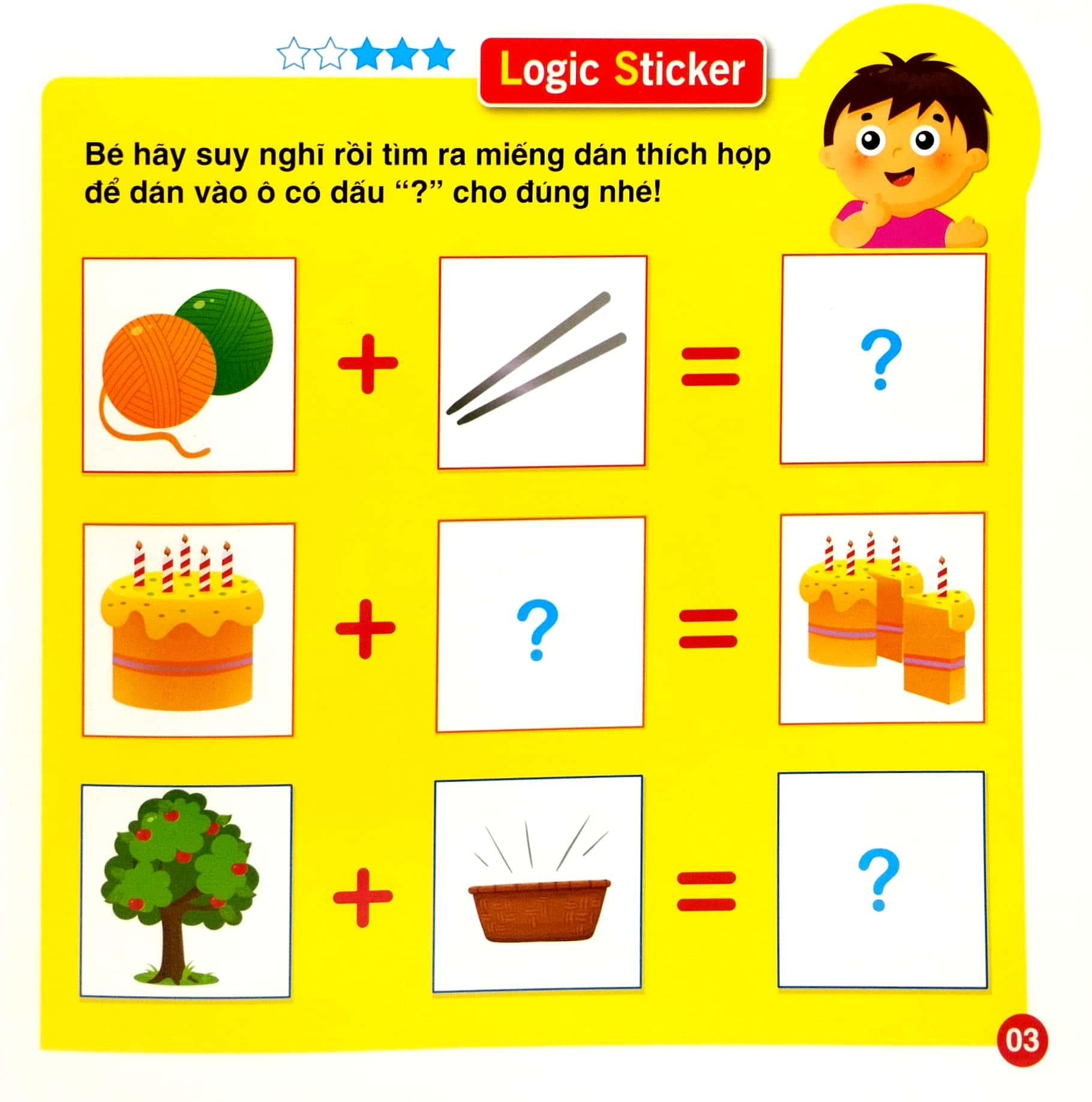 Logic Sticker For Kids - Dán Hình Phát Triển Tư Duy Cho Bé - Quyển 1 (Dành Cho Trẻ 2-8 Tuổi)