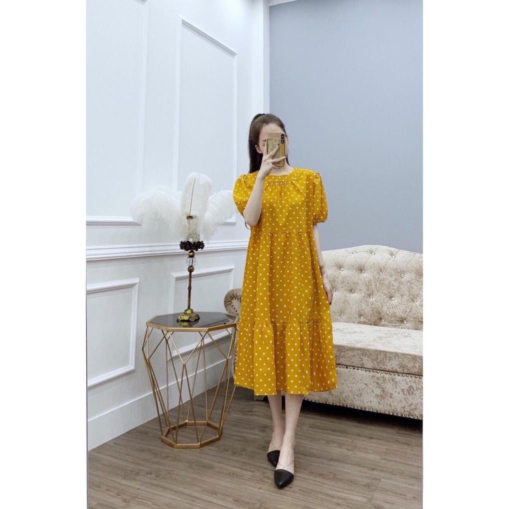 Váy bầu đẹp chấm bi 2 màu yêu thích (hàng loại 1 + ảnh thật) (shop Tatoco