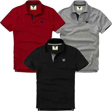 Combo 3 Áo thun nam cổ bẻ vải cá sấu - EZ335