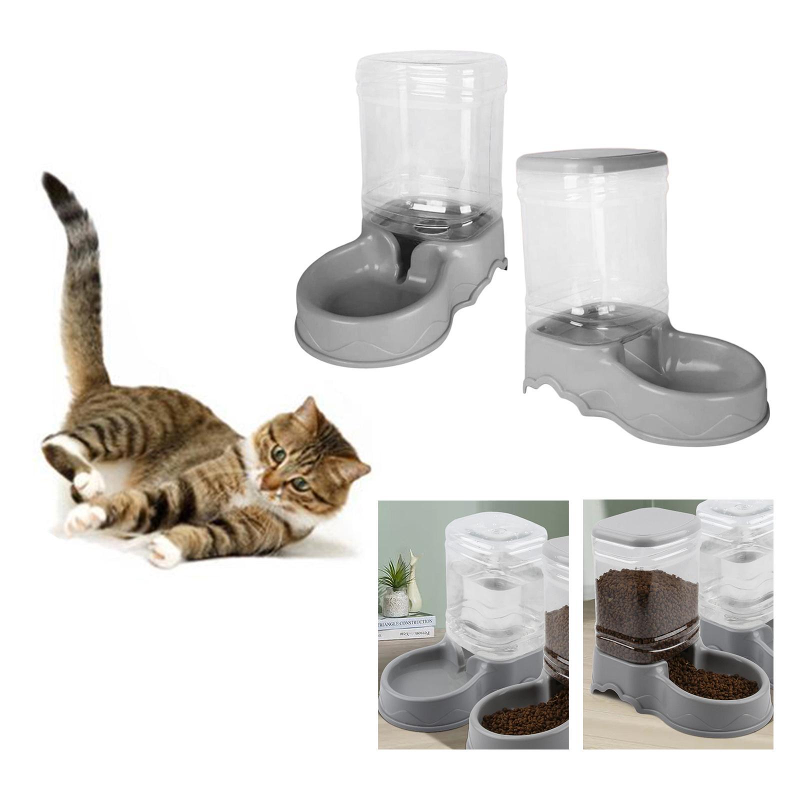 2x Automatic Cat Feeder, Transparent Timed Cat Feeder Only for Dry Food Cat