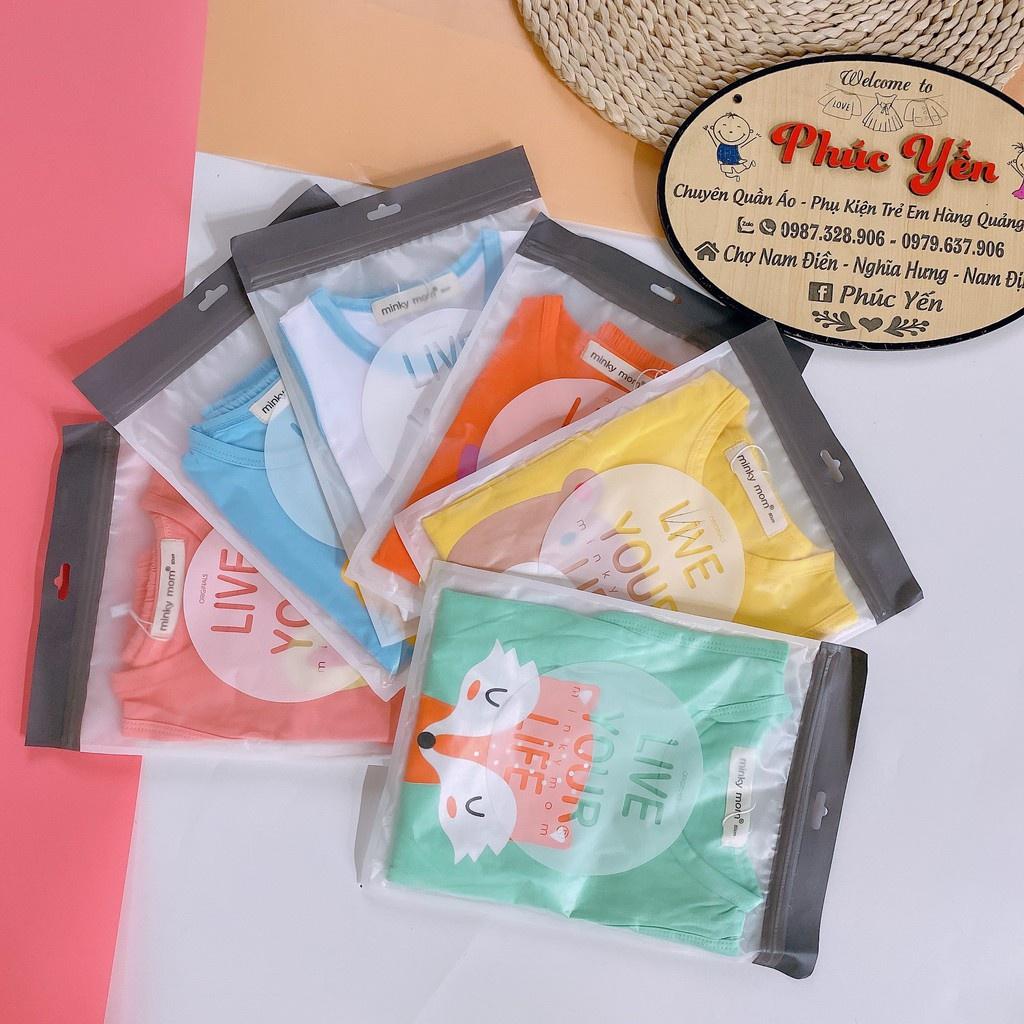 Bộ ba lỗ chất cotton 100% - Bộ ba lỗ minky mom in họa tiết lợn cam cho bé ( cân nặng từ 8-19kg) (1471